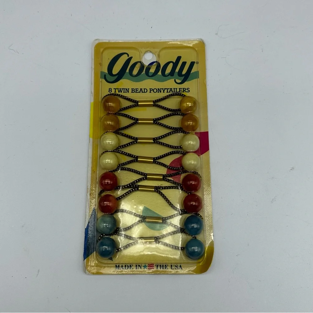 New 1989‎ Vintage Goody twin bead ponytail holders